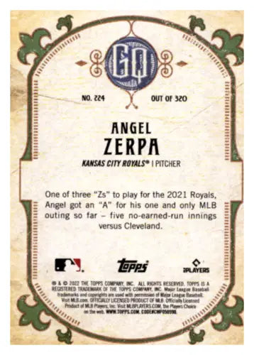 Angel Zerpa 2022 Topps Gypsy Queen Green baseball card NM-MT RC with original gloss