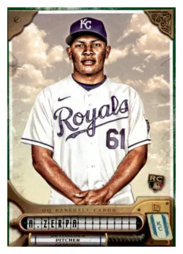 Baseball card of Angel Zerpa in Royals uniform from Topps Gypsy Queen Green set