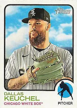 Baseball card of Dallas Keuchel from Topps Heritage, Chicago White Sox MLB collectible