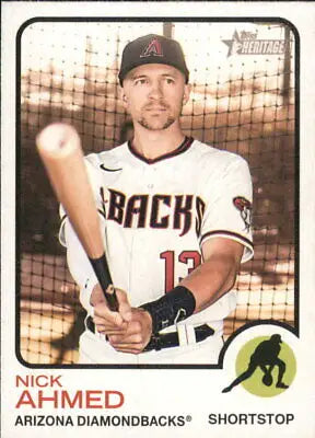 Nick Ahmed Arizona Diamondbacks Topps Heritage baseball card 2022 NM-MT condition