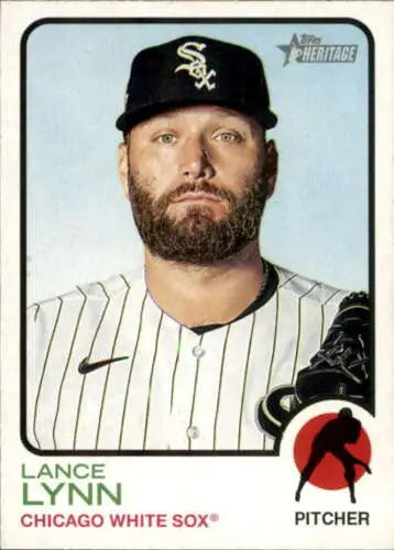 Lance Lynn baseball card from 2022 Topps Heritage NM-MT White Sox original gloss finish