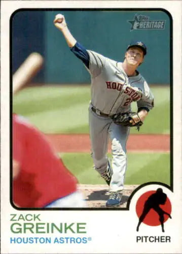 Baseball card of Zack Greinke, 2022 Topps Heritage #187, NM-MT condition