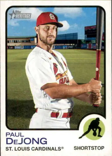 2022 Topps Heritage #220 Paul DeJong baseball card with original gloss, NM-MT condition