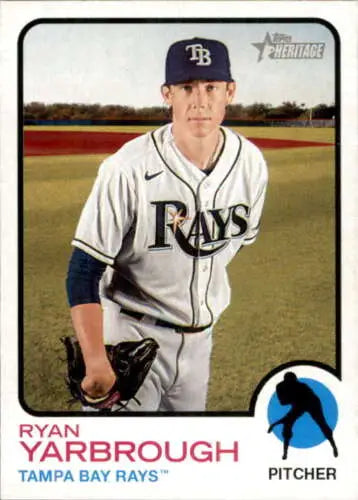 Ryan Yarbrough baseball card from 2022 Topps Heritage with original gloss finish