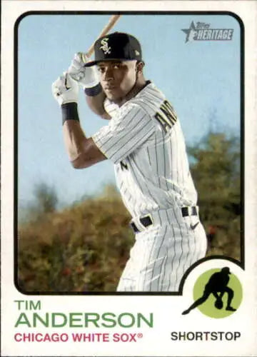 Tim Anderson baseball card from 2022 Topps Heritage with original gloss, NM-MT condition