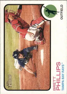 2022 Topps Heritage #28 Brett Phillips Tampa Bay Rays MLB Baseball Card NM-MT