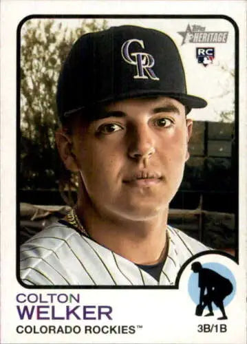 Colton Welker baseball card 2022 Topps Heritage NM-MT RC original gloss Rockies