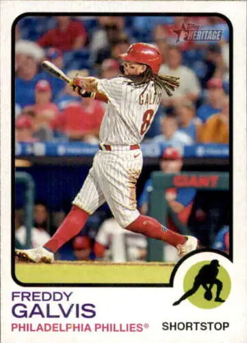 Freddy Galvis baseball card 2022 Topps Heritage NM-MT original gloss Phillies