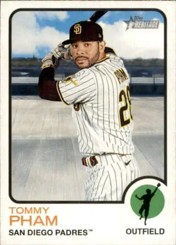 Tommy Pham baseball card from 2022 Topps Heritage NM-MT Padres with original gloss