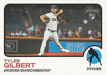 Baseball card of Tyler Gilbert from Topps Heritage 2022 Rookie Arizona Diamondbacks