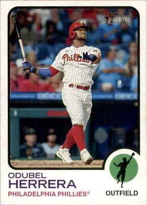 2022 Topps Heritage #60 Odubel Herrera baseball card with original gloss from Phillies