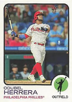 Odubel Herrera baseball card from 2022 Topps Heritage for Philadelphia Phillies fans