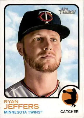 Baseball card of Ryan Jeffers from 2022 Topps Heritage with original gloss finish