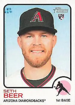 Seth Beer Rookie card from 2022 Topps Heritage featuring Arizona Diamondbacks MLB team