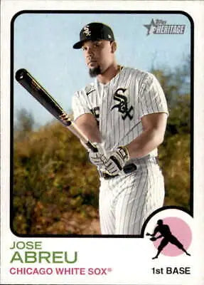 Jose Abreu baseball card 2022 Topps Heritage #84 original gloss White Sox ID:41223