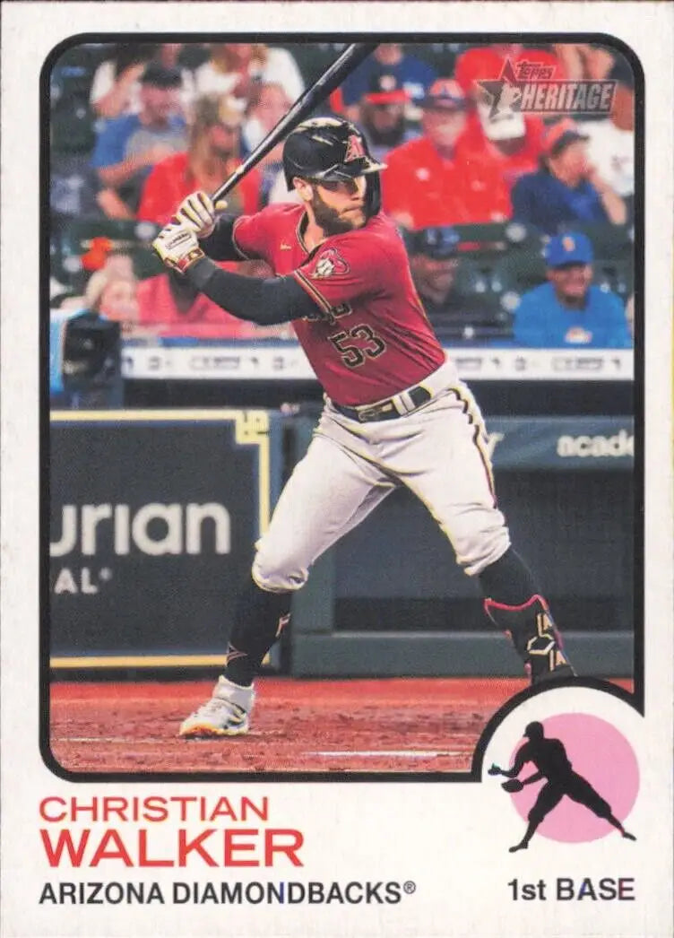 Baseball card of Christian Walker from 2022 Topps Heritage Arizona Diamondbacks #365