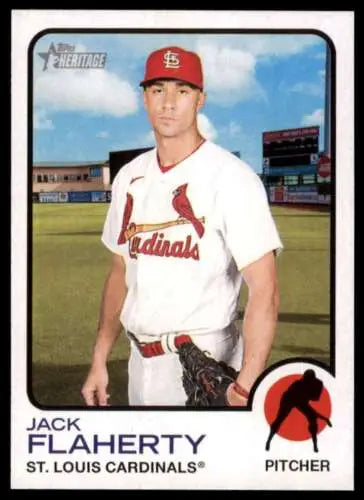 Jack Flaherty baseball card from 2022 Topps Heritage High Number with original gloss finish