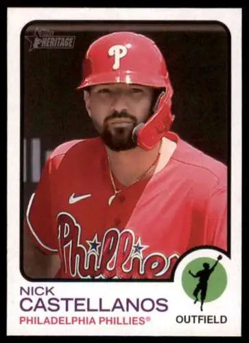 Nick Castellanos baseball card from 2022 Topps Heritage High Number collection