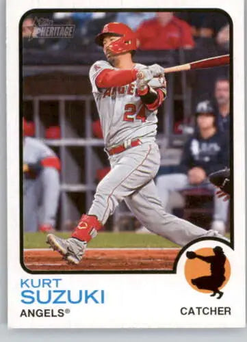 Kurt Suzuki baseball card from 2022 Topps Heritage High Number collection with original gloss