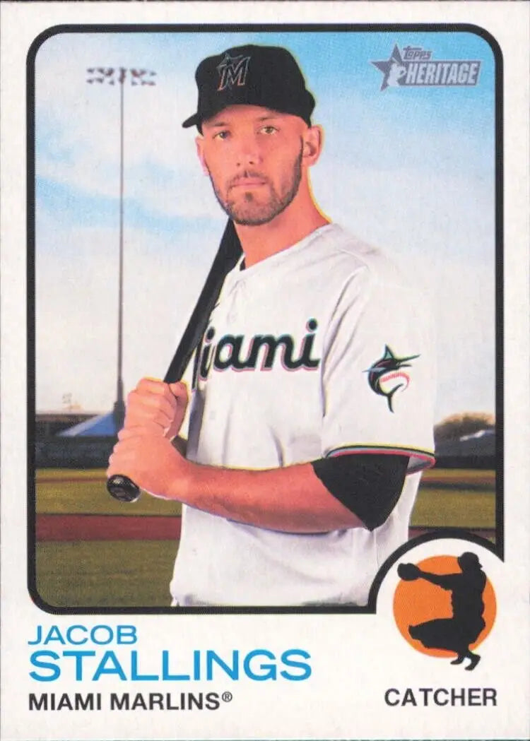 Topps Heritage Jacob Stallings Miami Marlins MLB Baseball Card #184 for collectors