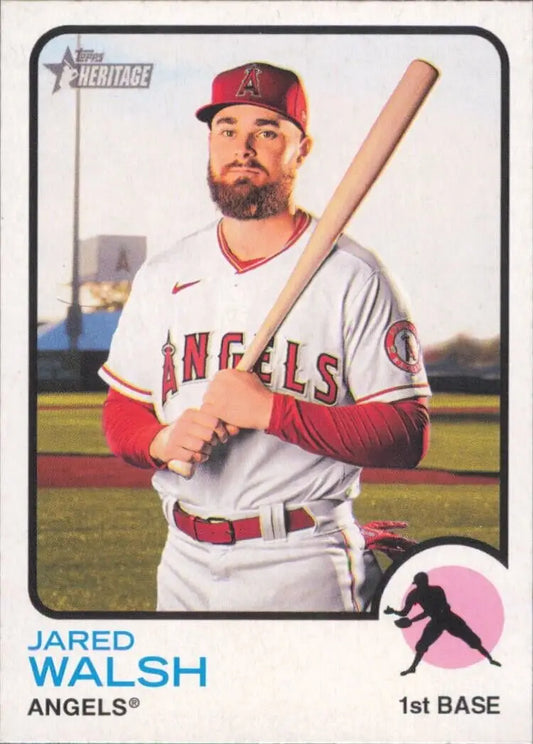 2022 Topps Heritage Jared Walsh Los Angeles Angels MLB Baseball Card #10