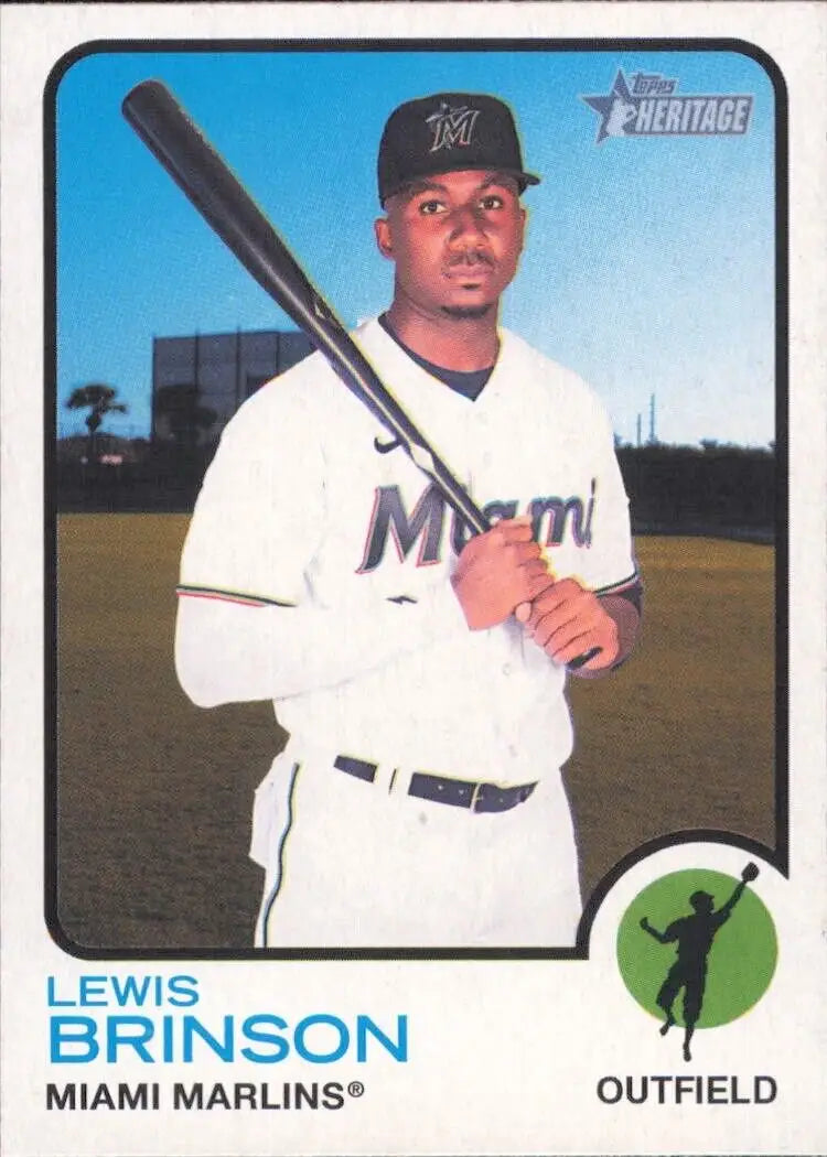 Topps Heritage Lewis Brinson Miami Marlins MLB Baseball card #39 collectible item