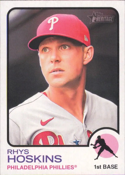 2022 Topps Heritage Rhys Hoskins Philadelphia Phillies MLB Baseball Card #326