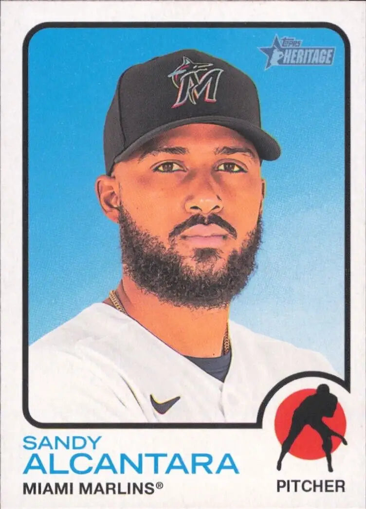 Sandy Alcantara 2022 Topps Heritage Miami Marlins Baseball Card #147