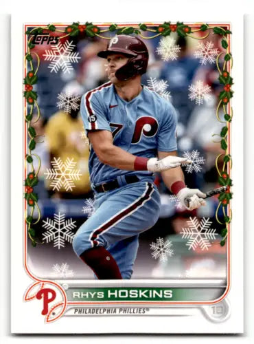 2022 Topps Holiday HW105 Rhys Hoskins baseball card with original gloss finish