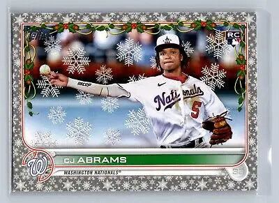 2022 Topps Holiday HW112 CJ Abrams Metallic RC baseball card for collectors