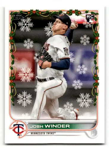 HW140 Josh Winder 2022 Topps Holiday baseball card with original gloss features