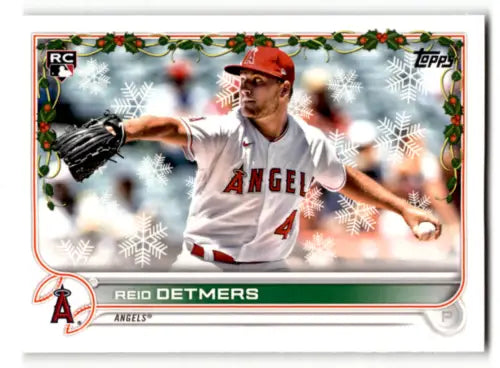 Reid Detmers baseball card from 2022 Topps Holiday HW147 with original gloss finish