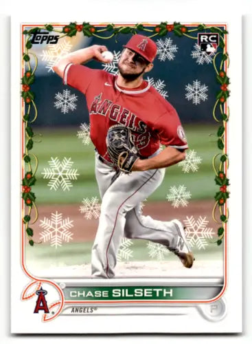 2022 Topps Holiday HW148 Chase Silseth baseball card with original gloss finish