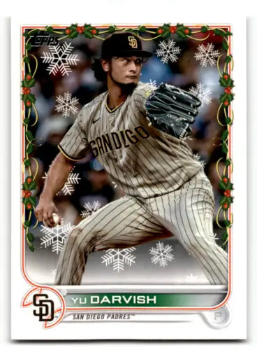 Original gloss Topps Holiday HW182 Yu Darvish baseball card from the Padres