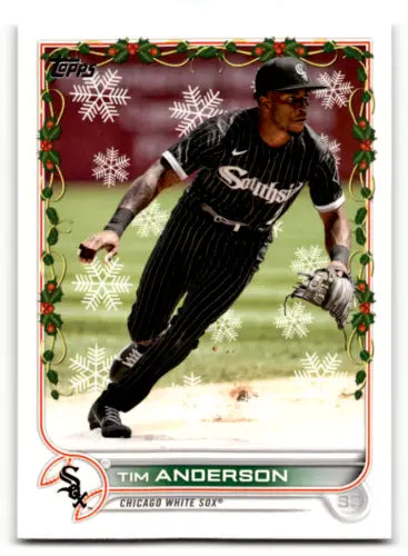 2022 Topps Holiday HW187 Tim Anderson baseball card in NM-MT condition with original gloss