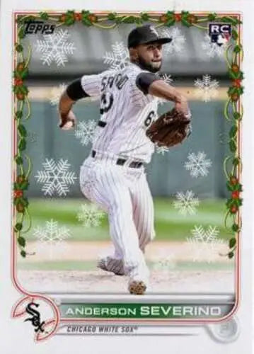 Baseball card of HW49 Anderson Severino from Topps Holiday with original gloss finish