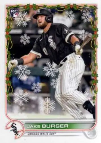 Jake Burger baseball card 2022 Topps Holiday HW81 NM-MT RC original gloss White Sox