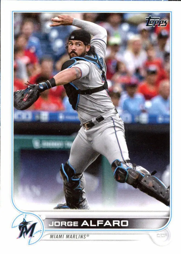 Topps Jorge Alfaro baseball card from the 2022 Miami Marlins MLB set #36