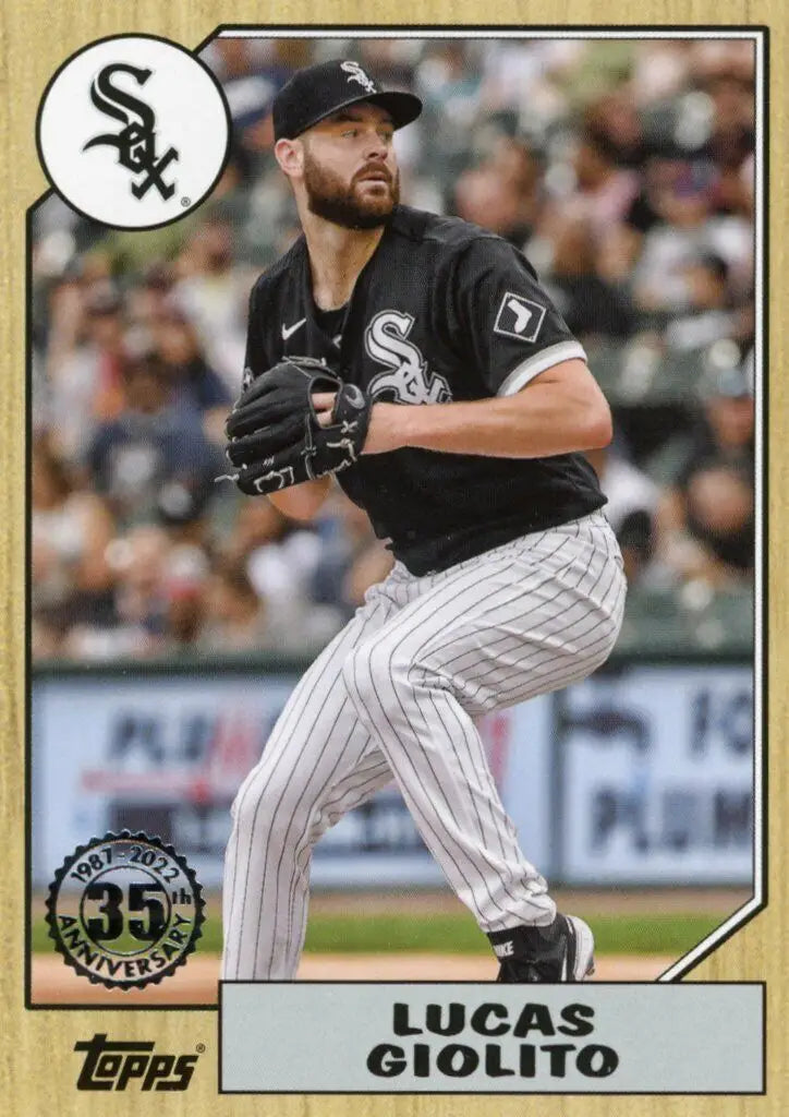 Topps Lucas Giolito 1987 Variation Baseball Card from the Chicago White Sox MLB set