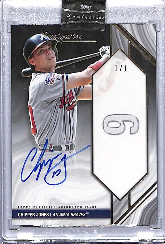 Chipper Jones Atlanta Braves Baseball Card with Autograph from Topps Luminaries Black