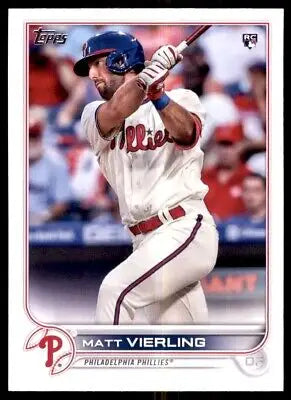 Matt Vierling Rookie Baseball Card 2022 Topps Philadelphia Phillies #316