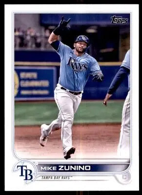 Baseball card featuring Mike Zunino from the Tampa Bay Rays 2022 Topps collection