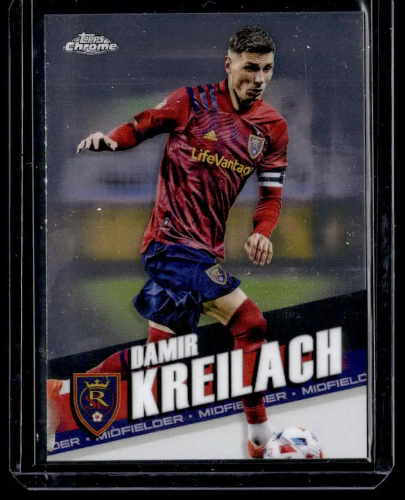 Soccer trading card of Damir Kreilach in Real Salt Lake uniform dribbling a ball