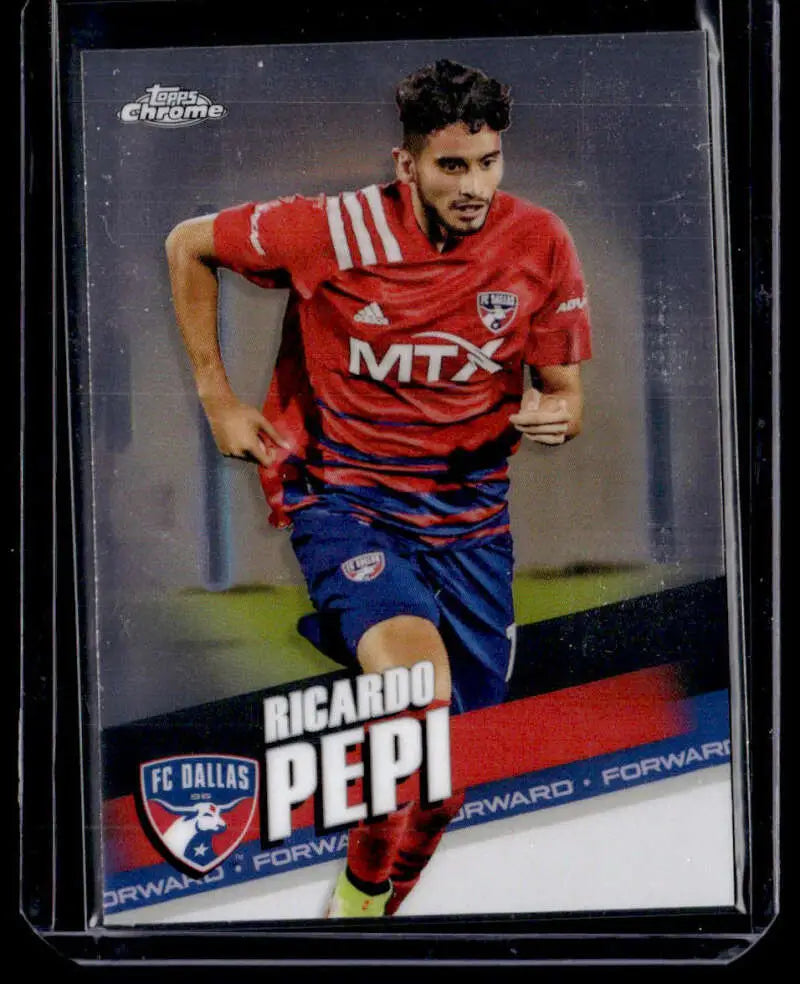 Soccer trading card of Ricardo Pepi in FC Dallas uniform for Topps MLS Chrome collection