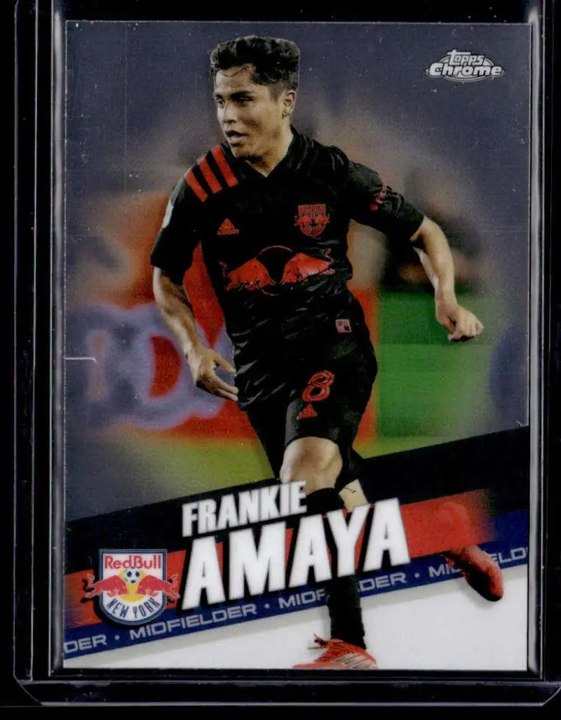 Trading card of Frankie Amaya in New York Red Bulls black and red uniform