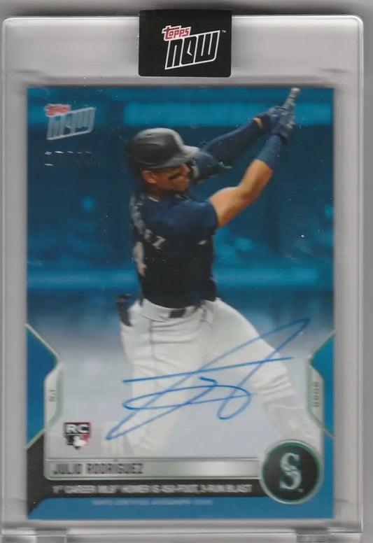 2022 Topps Now Auto #1128B Julio Rodriguez Seattle Mariners card with autograph