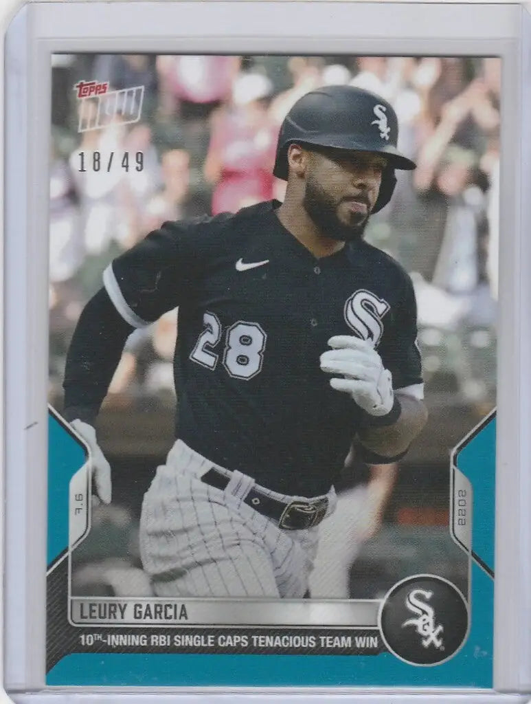 Baseball card of Leury Garcia, Chicago White Sox player, jersey number 28, 2022 TOPPS NOW