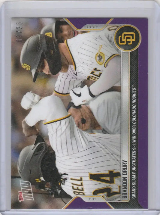 Brandon Drury San Diego Padres trading card in white uniform from 2022 TOPPS NOW