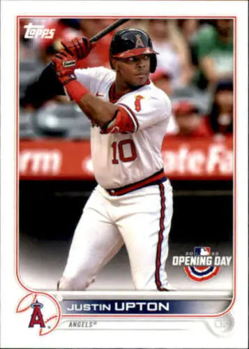 Justin Upton baseball card 2022 Topps Opening Day NM-MT Angels original gloss