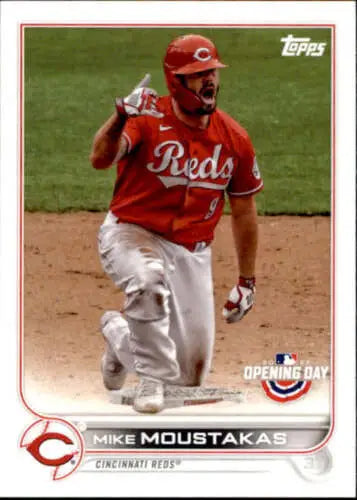 Mike Moustakas baseball card 2022 Topps Opening Day original gloss Reds collectible